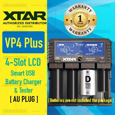  XTAR Dragon VP4 Plus Smart LCD Fast 2A Battery Charger Demo > D4 Newi4 VC4 VC4S • $119.99